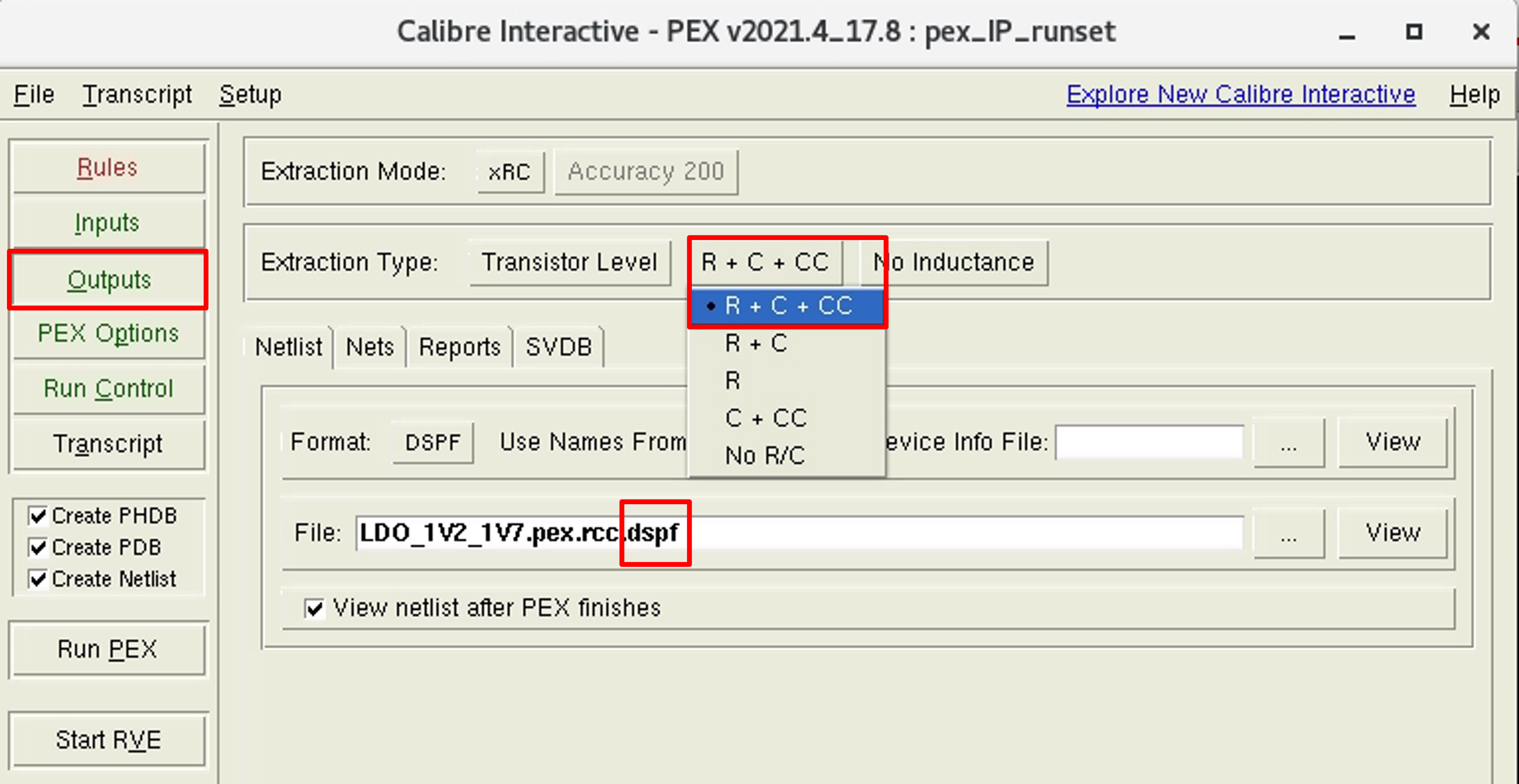 PEX settings for EMIR analysis