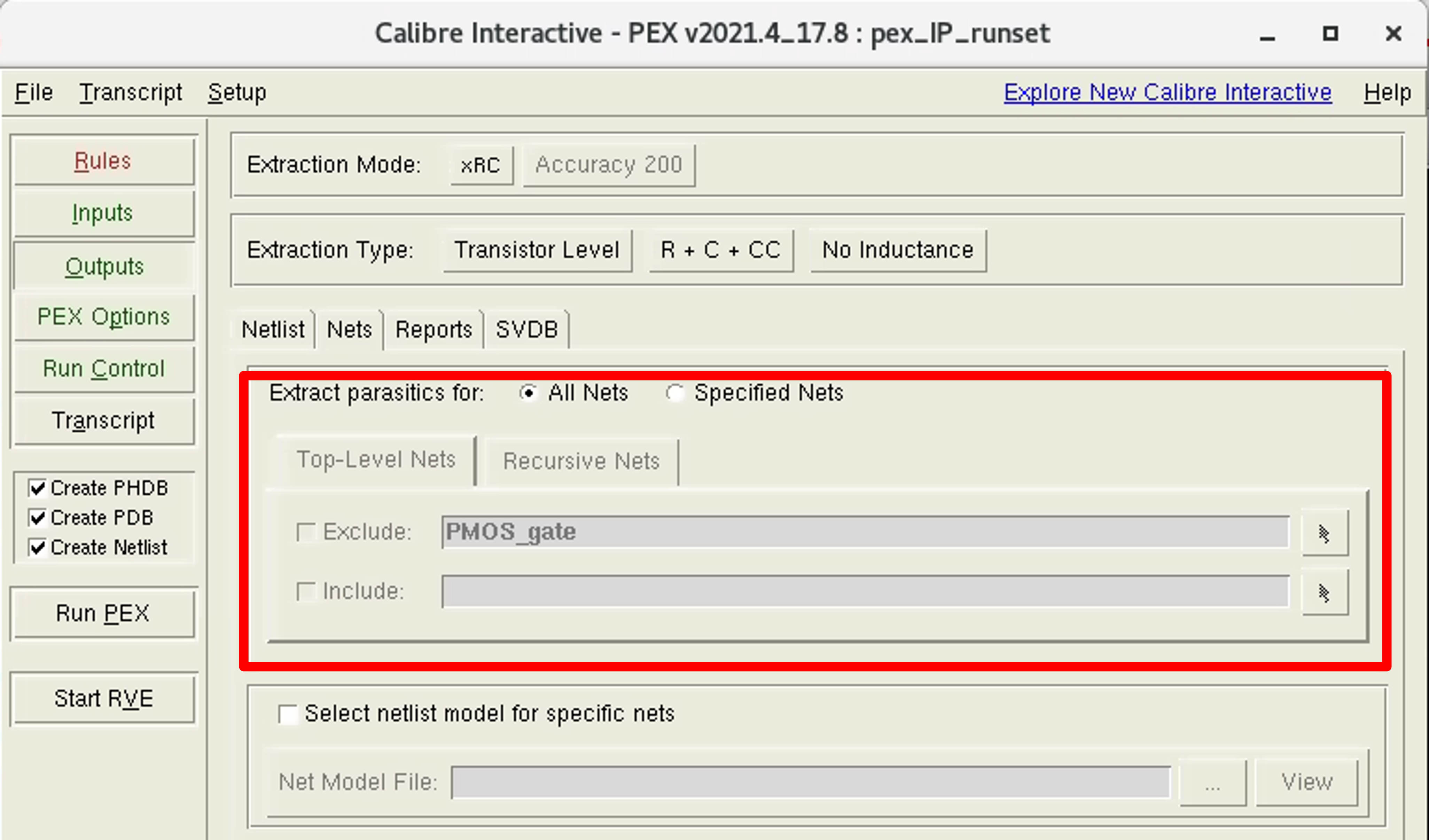 Net selection for EMIR analysis
