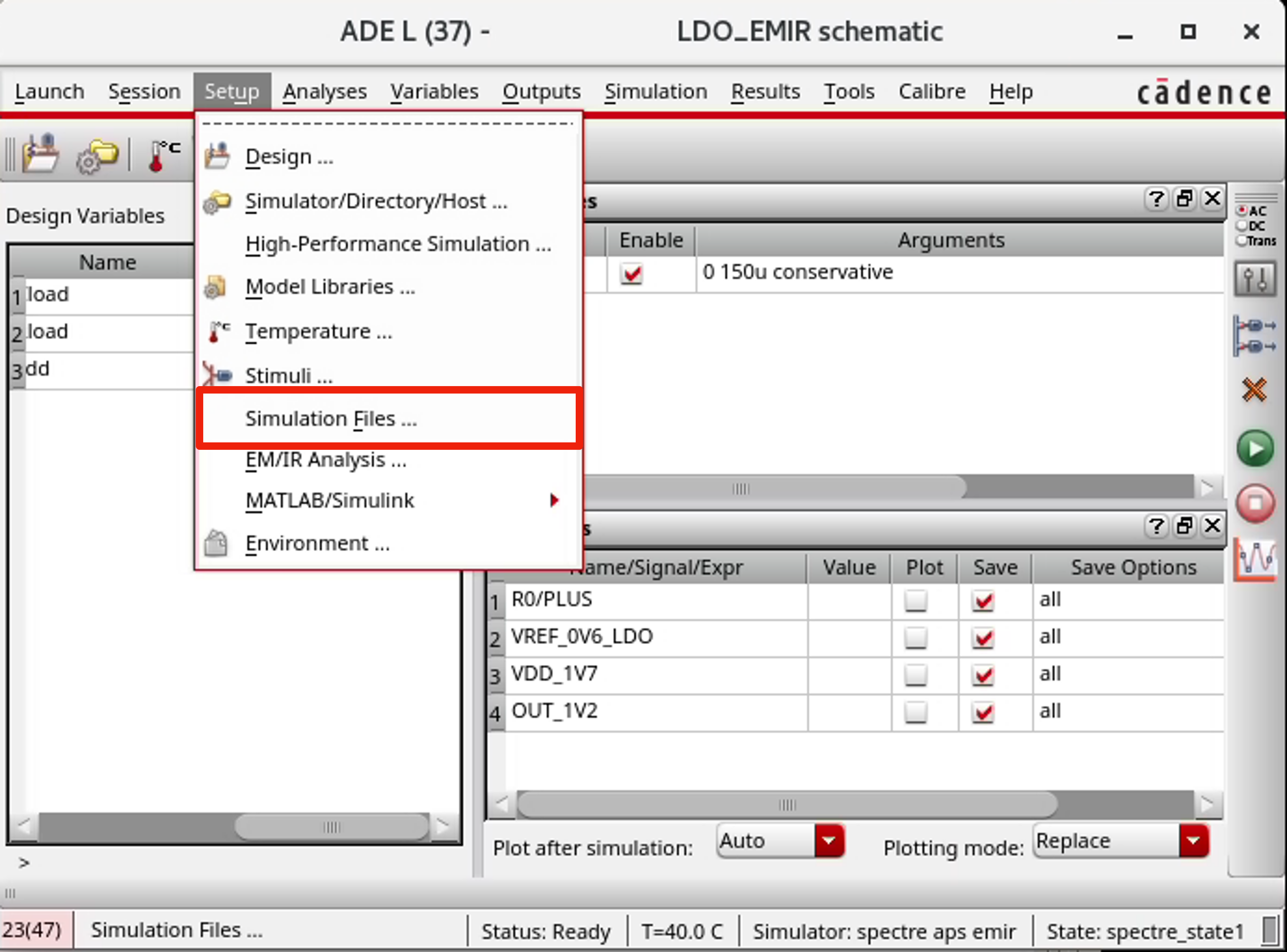 Providing dspf for EMIR analysis