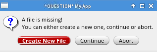 Example of a dialog message