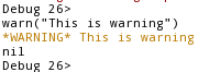 Output of the warn() function