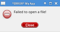 Example using hiDisplayAppDBox() function